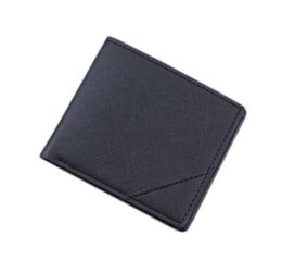 5pcs Wallets Men PU Plain Patchwork Two Foldable Business Short Credit Card Holder Black White