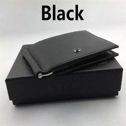 Holders Classic Black Genuine Leather Bifold Male Purse Billfold Wallet Money Clip Men Clamp for Money Case Luxury Credit Card Holder Pouc