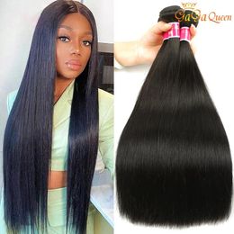 Wefts Brazilian Virgin Hair Straight 4 Bundles Human Hair Extensions Gaga Queen 9A Brazilian straight Human Hair Weaves Dyeable Natural