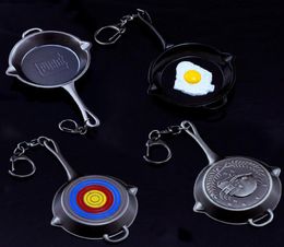 MEIDI Game PUBG 4 Styles Frying Pan Keychain with Olive Branch BullsEye Pattern Figure Key Holder Accessory for Fan SP13493823264