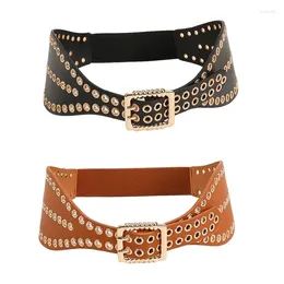 Belts Exaggerated Adult Waist Belt With Double Pin Buckle Round Waistband Wide For Men Slimming