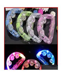 Novelty Lighting Led Flashing Tambourine Rattle Hand Bell Kids Light Up Luminous Toy Ktv Bar Decoration Glow Lights Party Supplies1397068