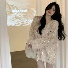 Women's Sweaters Sparkling Cute Autumn And Winter Festive Party Atmosphere Sequin Sweet Knit Dresses