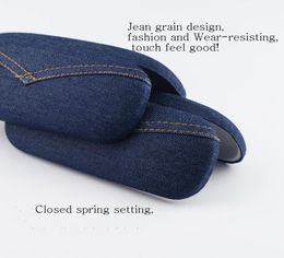 Manual eyeglass box Jeans Fabric Glasses Case Hard Eyeglass Box eyeglasses optical glasses case L0137782136