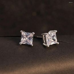 Stud Earrings Ladies High Quality Cubic 3A Zirconia Simple And Generous Friends Birthday Party Fashion