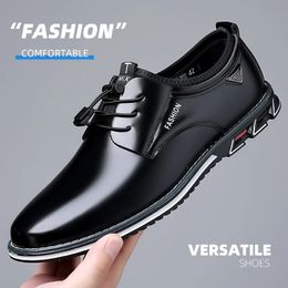 Men Lace Casual Business Up Formal for Male Black Leather Oxfords Plus Size Wedding Party Office Dress Shoes 240102 d44c Oxds