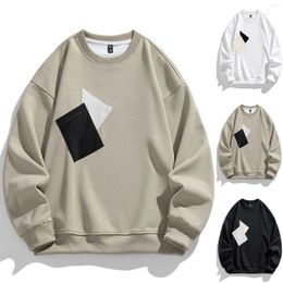 Men's Hoodies Mens Sweaters Fall Autumn And Winter Round Neck Hoodless Sweatshirt Simple Casual Colour Blocking Zip Up Tops Men