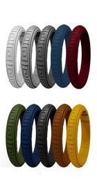 10pack Fashion newest style silicone ring 10 colors group Rubber Wedding Bands men039s sport wear264E204N9520838