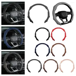 Steering Wheel Covers Universal 38cm Car Cover Suede Sweat-Absorbing Anti-Slip Ultra-Thin Handlebar All-Season Plush Half Set