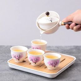 Teaware Sets Rotating Set Gongfu Kung Tea Chinese Maker Cup Ceramic Pot Semi-Automatic 360 Fu Infuser Teapot