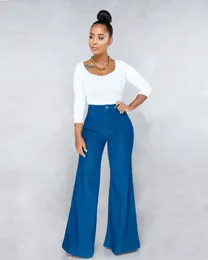 Women's Jeans Vintage Lounge Pants Flare Loose Wide Leg Straight Stylish Stretch Fit High Waist