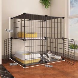 Cat Carriers Metal Large Hiding House Corral Panoramic Luxury Indoor Cage Portable Jaula Para Gatos Products Houses HY