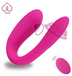 Nxy Vibrator Consolador Succionador y Vibrador Doble Para Mujer Estimulador Forma De u Control Remoto Inalmbrico Juguetes Sexuales2587933