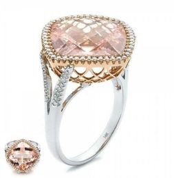 Wedding Rings Fashion Sparkling Champagne Color Ring Morganite Bridal Fine Engagement PartyJewelry Gift9169845