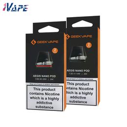 GeekVape Aegis Nano Pod Cartridge 2ml with Integrated Coil 0.6ohm/1.2ohm Magnetic Connection Top Filling Design 2pcs/pack