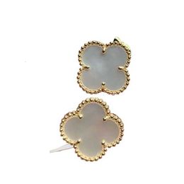 Stud Stud Clover Designer Earrings 18K Gold Full Diamond Stud Earrings For Womens Black Agate Red Chalcedony Ear Jewellery Gift earrings designer for women 9OZO