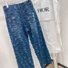 Women's Jeans designer 2023 New Jeans Fragrant Print Fashionable Retro Wide Legged Pants for Women in Autumn Unique Design 3EYY