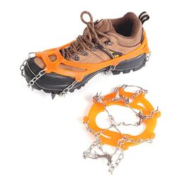 10 Teeth Stainless Steel Ice Gripper Spike for Shoes Anti Slip Hiking Climbing Snow Spikes Crampons Cleats Claws Grips Boots 240102