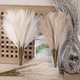 Decorative Flowers 10pcs 21.6inch Fluffy Pampas Grass Boho Decor Flower Fake Plant Reed Simulated Wedding Party Home Decoration Artificial