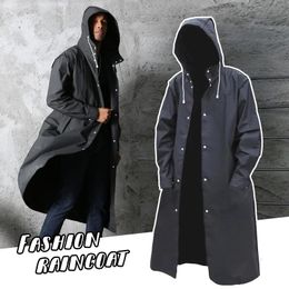 Jackets Waterproof Long Black Raincoat Men Rain Coat Hooded Trench Jacket Outdoor Hiking Tour Rainwear Adults