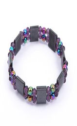 Link Chain Colorful Double Layer Magnet Bracelet Slimming Health Men Black Stone Tourmaline Magnetic Bracelets For Women5111077