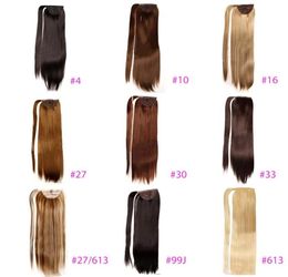 Greatremy 22quot Long Straight Wrap Around Ponytail Extension Synthetic Hairpiecs for Girls 10 Colors 101627276133033463366283