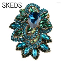 Brooches SKEDS Luxury Large Rhinestone Big Pins For Women Shiny Boutique Decoration Badges Party Banquet Dress Pin Brooch Gift