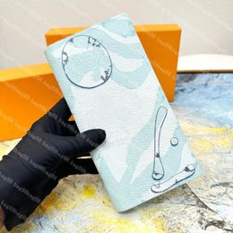 Wallets Designer wallet Women wallet card Dripping textures and wavy seaweed patterns men leather purse M82306