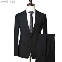 Men's Suits Blazers Boutique S-7XL (Blazer + Trousers) Men's Suit Fashion Business Italian Style Gentleman Casual Wedding Dress Formal 2-piece Set Q230103