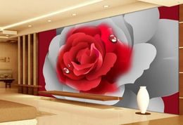 classic wallpaper for walls Romantic red rose TV background wall decoration painting5494111