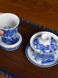 Teaware Sets Jingdezhen Blue And White Porcelain Ceramic Pot Bearing Accessories Roller Household Tea Tray Cup Lid