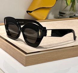 Butterfly Cat Eye Sunglasses Shiny Black/Dark Grey Lens Women Designer Sunglasses Shades Sunnies Gafas de sol UV400 Eyewear with Box