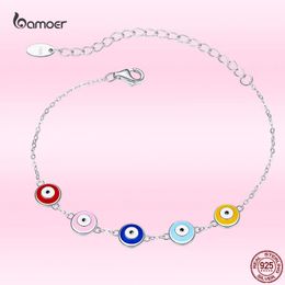 Bracelets Bamoer 2021 Summer New Multicolor Pendant Guardian Series Bracelet for Women Sterling Sier Couple Exquisite Jewellery Gxb218