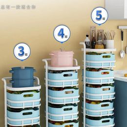 Kitchen Storage Rotating Rack Floor Mounted Multilayer Fruit And Vegetable Basket Household Removable Snack Toy