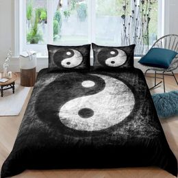 Bedding Sets Yin Yang Duvet Cover Set Boho Trippy Art Twin Comforter Gossip Traditional Ying Theme King Size Polyester Quilt