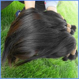 Bulks Unprocessed best human hair bulk for beauty hair salon natural color can bleach dye cuticle aligned hair from one donor 100g/bundl