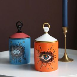 Big Eye Jar Starry Sky Incense Candle Holder with Hand Lid Aromatherapy Handmade Candleabra Home Decoration 240103