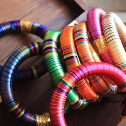 Bangle 10PCS Indian Colourful Silk Wrapped Wide Cute Bangles Bollywood Fashion Dancing Wristband Multi Colours Mixed BB239