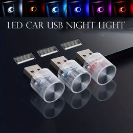 Universal Mini Car Interior LED Atmosphere Light Cigarette Lighter USB For Car Decoration Party Portable Auto Interior Light