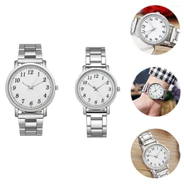 Wristwatches 2 Pcs Couple Watch Lovers Creative Gift Digital Silver For Girls Durable Casual Quartz