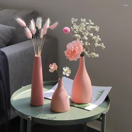 Vases Ceramic Small Vase Nordic Simple Modern Home Living Room Narrow Mouth Creative Desktop Dried Flower Decoration