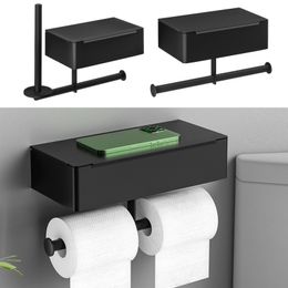 Large Toilet Paper Holder WallMounted Roll With Storage Box Organizer Phone Stand Bathroom Accessories 240102