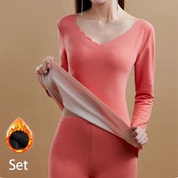 Women's Thermal Underwear Men Winter Clothes Seamless Thick Double Layer Warm Lingerie Women Thermal Clothing Set Woman 2 Pieces 240103