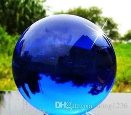 Crafts New Natural Quartz Blue Magic Crystal Healing Ball Sphere 80MM+Stand