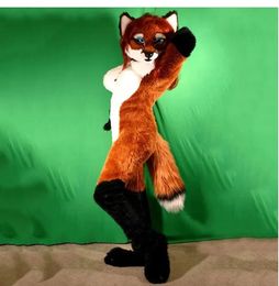2024 Fox Mascot Costume Furry Animal Adult Walking Performance Costume Halloween Party Dress-up Outfit Newest Advertising