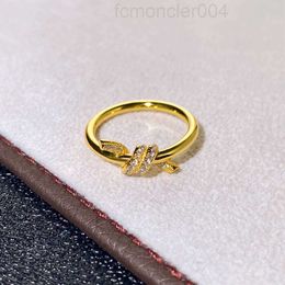 Rings Jewellery v Gold Knot Ring Women t Plating 18k Rose Twisted Rope with Elegant Feeling XOAY