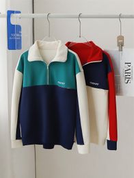 24ss Marant Designer Streetwear Sweatshirt Letters Embroidered Women Girls Half Zip Jacket Outdoor Sweater Pullover Jumper Hoodies