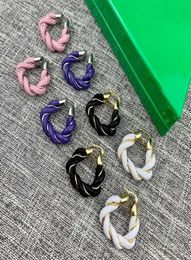 Brand Fashion Party Jewellery Women Gold Colour Big Hoop Leather Earrings Pink Blue Black White Round Trendy Design Earrings6889618