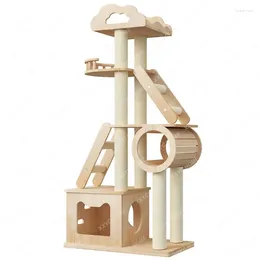 Cat Carriers Climber Solid Wood Integrated Large Clouds Villa Columns Tree One Piece Drop