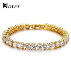 Noter Tennis Bracelets Men Boys Micro Crystal Braslet Male Hand Jewelry Charm Gold SilverColor Chain Link Braclet Armband15326522